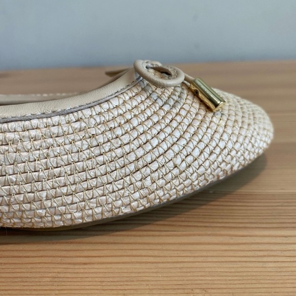 Talbots The Olympia Woven Raffia Bow Ballet Flats 8 - Picture 9 of 9